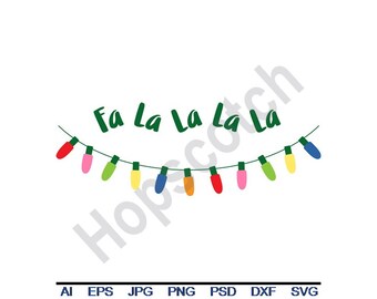 Christmas Lights - Svg, Dxf, Eps, Png, Jpg, Vector Art, Clipart, Cut File