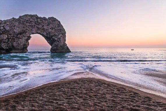 DURDLE DOOR DUSK. Durdle Door, Jurassic Coastline, Dorset Art, Photographic Print, Seascape
