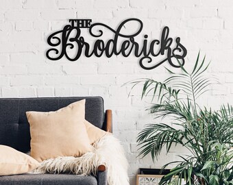 Custom Name Sign, Last Name Sign, Cutout Word Signs, Family Name Sign, Word Sign, Last Name Wall Art, Cut Out Sign, Modern Wall Art (GM9015)