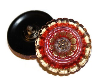 Czech Glass Button - 23mm - Glass Button - Focal Button - 1 button (006)