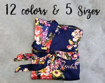 Baby floral robe, flower girl robe, Jr bridesmaid robe, mother daughter robe, girl floral robe, kid floral robe, flower girl gift (R002)