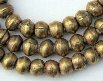 85 Metal Bicone Beads - Brass Spacer Beads - Round Brass Beads - Ethiopian Beads Handmade African Beads - Fair Trade Beads (MET-RND-BRS-223)