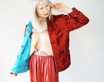 Reversible Satin Chinese Brocade Print Jacket