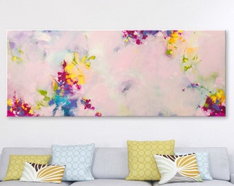 Large painting Abstract Painting Original art Acrylic on canvas Contemporary Art Abstract wall art Modern Artwork Pink Painting Yellow