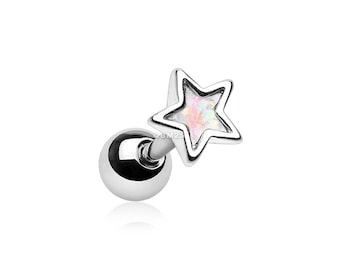 Dainty Opalescent Star Cartilage Tragus Earring