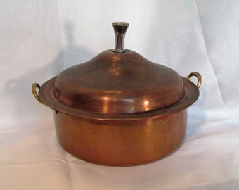 Copper Pot with Lid by Tagus made in Portugal / French Country Copper Pot