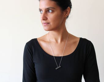 Modular Collection - Necklace - sterling silver black oxide contemporary jewelry abstract urban geometric architecture balance