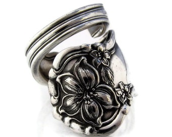 Spoon Ring, 1910 Silver Orange Blossom Choose Your Size Wrapped
