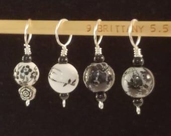 Ceramic Knit Stitch Markers, vintage look, fun gift for knitters, knitting accessories