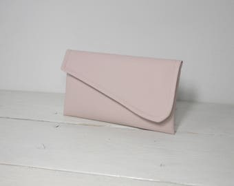 Set of simple pastel pink bridesmaid clutches | simple pastel pink purse | pastel pink clutch