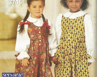 Vintage Butterick See & Sew Toddler Jumpsuit Pattern SZ 1-3