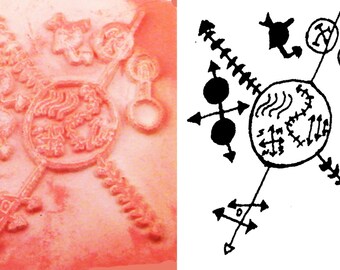 Petroglyph Rock Art Design Stamp for Ceramic, Polymer, PMC clay, Textiles, Scrap Booking - Southwest Native American Petroglyph Design Stamp