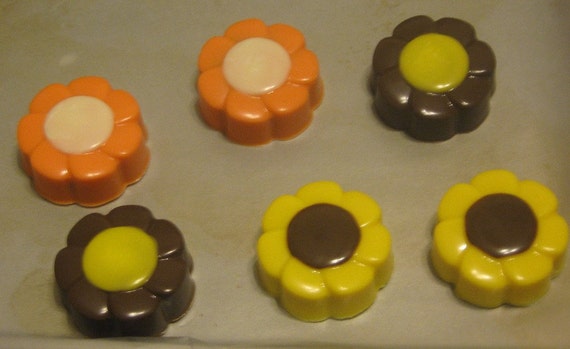 Multi color spring flower chocolate covered sandwich cookies