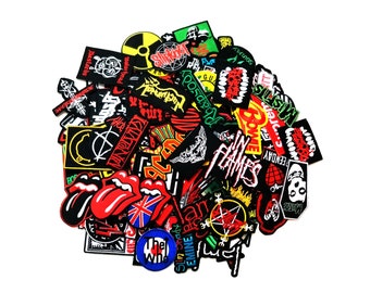 Metal Rock Heavy Retro Music Band Indy Emo Sew Iron On Embroidered Patch Applique Wholesale Random