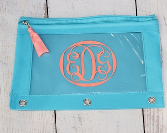 Personalized Pencil Pouch, Monogram Pencil Case, Back to School Pencil Case Pouch, Monogrammed Back to School, Personalized Makeup Case Bag