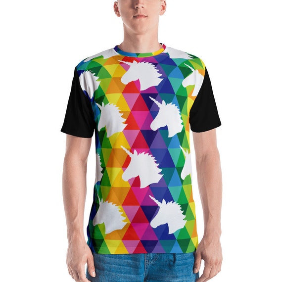 Men's T-shirt Unicorn Head Tee Funny Animal Tshirt Unicorn Lover Gift Fashion