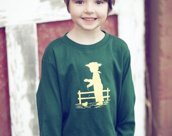 SALE Little Farmer Long Sleeved Nostalgic Graphic Tee in Forest with Wheat