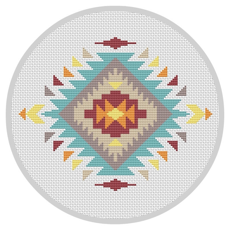Modern cross stitch pattern Navajo cross stitch Indian tribal