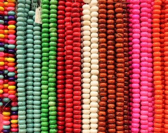 Magnesite Turquoise rondelle beads, about 12x8mm,