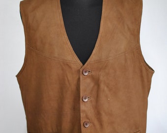 Vintage LEATHER VEST , men's leather vest......(040)