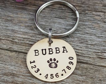 Custom Pet Tag - Personalized Dog Tag - Hand stamped dog tag collar tag pet id dog id cat tag cat id