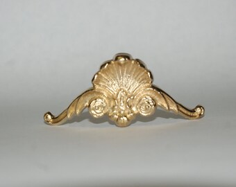 Antique Art Nouveau Brass Small Metal Jewelry Box/Jewelry Casket Decorative Embellishments Trim Legs, Corner, 72 x 33 mm, Findings, 2 pcs.