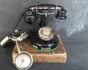 1924 Antique French BCI Paris Telephone. Vintage Rotary Dial Phone in working order