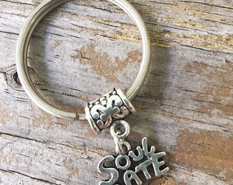 Soulmate Keychain/ Soul Mate Key Chain/ Soulmate Keyring/ True Love Charm/ Love Keychain/ Best Friend Keyring or Necklace