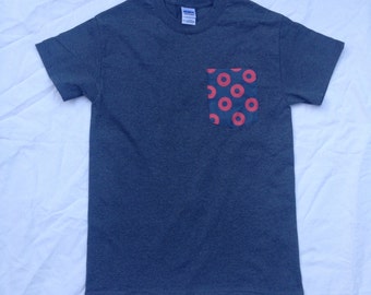 Men's Fishman Donut Pocket Tee in Heather Gray Phish Shirt / You Enjoy My Shirt