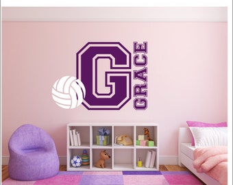 Custom Volleyball Wall Decal 0058 Personalized Volleyball Custom Volleyball Wall Decal 0058 Personalized Volleyball