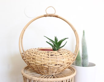 Vintage Wall Basket Airplant Holder Woven Basket Planter Boho Home Decor