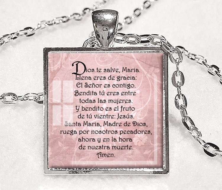 HAIL MARY In SPANISH Pendant Ave Maria Espanol Catholic