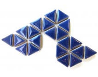Triangle Ceramic Mosaic Tiles - Delphinimum - 50g (1.75 oz)