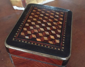 Vintage inlaid music box 19th century