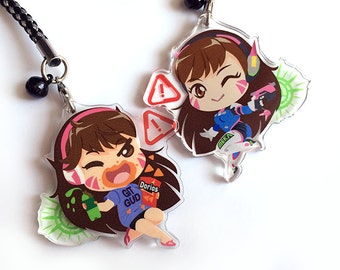 Gremlin D.VA Acrylic Charm - Reversible Overwatch Keychain Dva