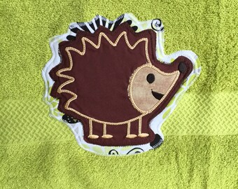 Hedgehog Towel/hedgehog applique