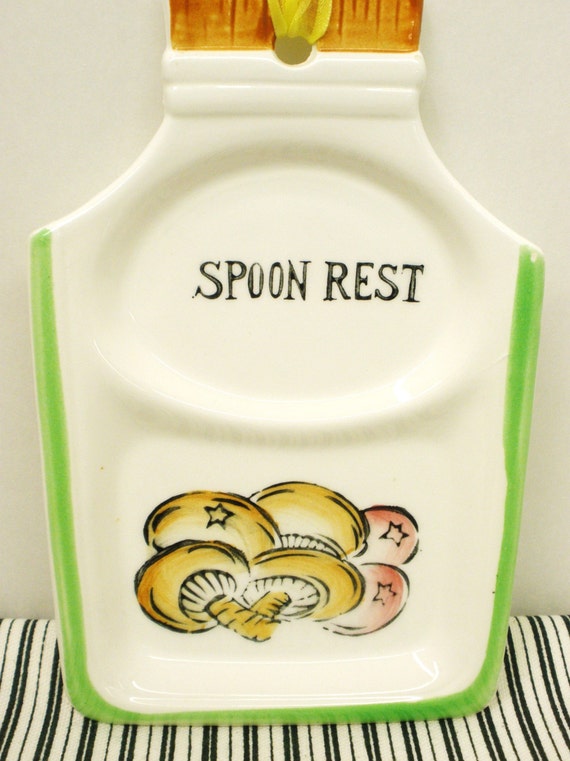 Items similar to Vintage Mushroom Spoon Rest . Made in Japan 1960's