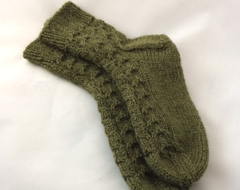 Wool Socks, Hand Knit Socks, Women's Socks, Alpaca Blend Slipper Socks, House Socks, Bed Socks, Lounge Socks, Comfy Socks