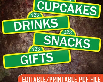 Editable/Printable Mini Sesame Street Signs