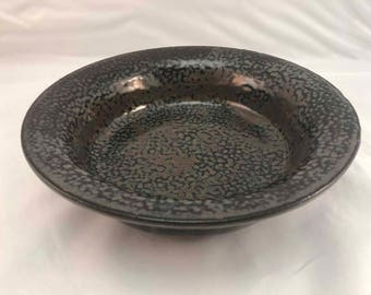 Hammered Dark Stoneware Bowl