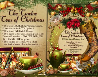 christmas tea invitation