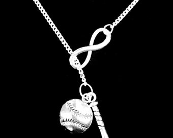 Baseball Bat Necklace, Softball Necklace, Allstar Gift, Baseball Mom, Softball Mom, Sports Necklace, Y Lariat Necklace