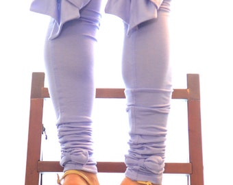Thigh High Leggings with Bows - Fashion Leg Warmers in Lavender - Lots of Colors