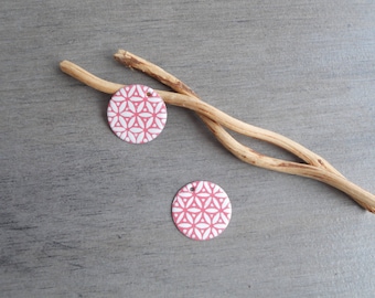X 2 round sequins, white and dusty pink