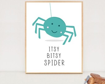 Itsy bitsy spider quote - Printable nursery wall art - INSTANT DOWNLOAD