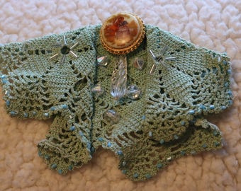 Upcycled doily brooch