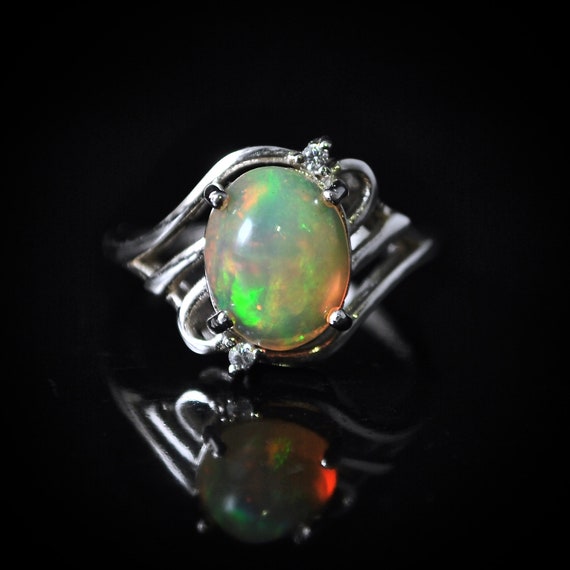 Sterling Silver Opal Ring Sz 6 #10024