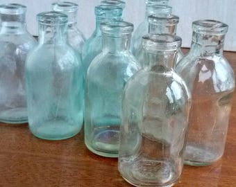 Clear apothecary bottle Soviet pharmacy bottle Vintage medical glass Medicine supply Retro glass jar Druggist doctors tools Craft supplies