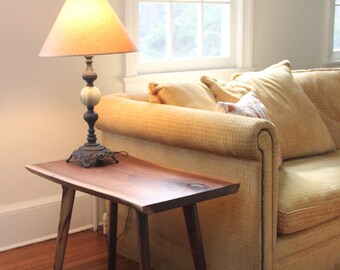 Live-Edge Walnut Side Table