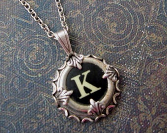 Typewriter Key Jewelry - Typewriter Charm - Letter K